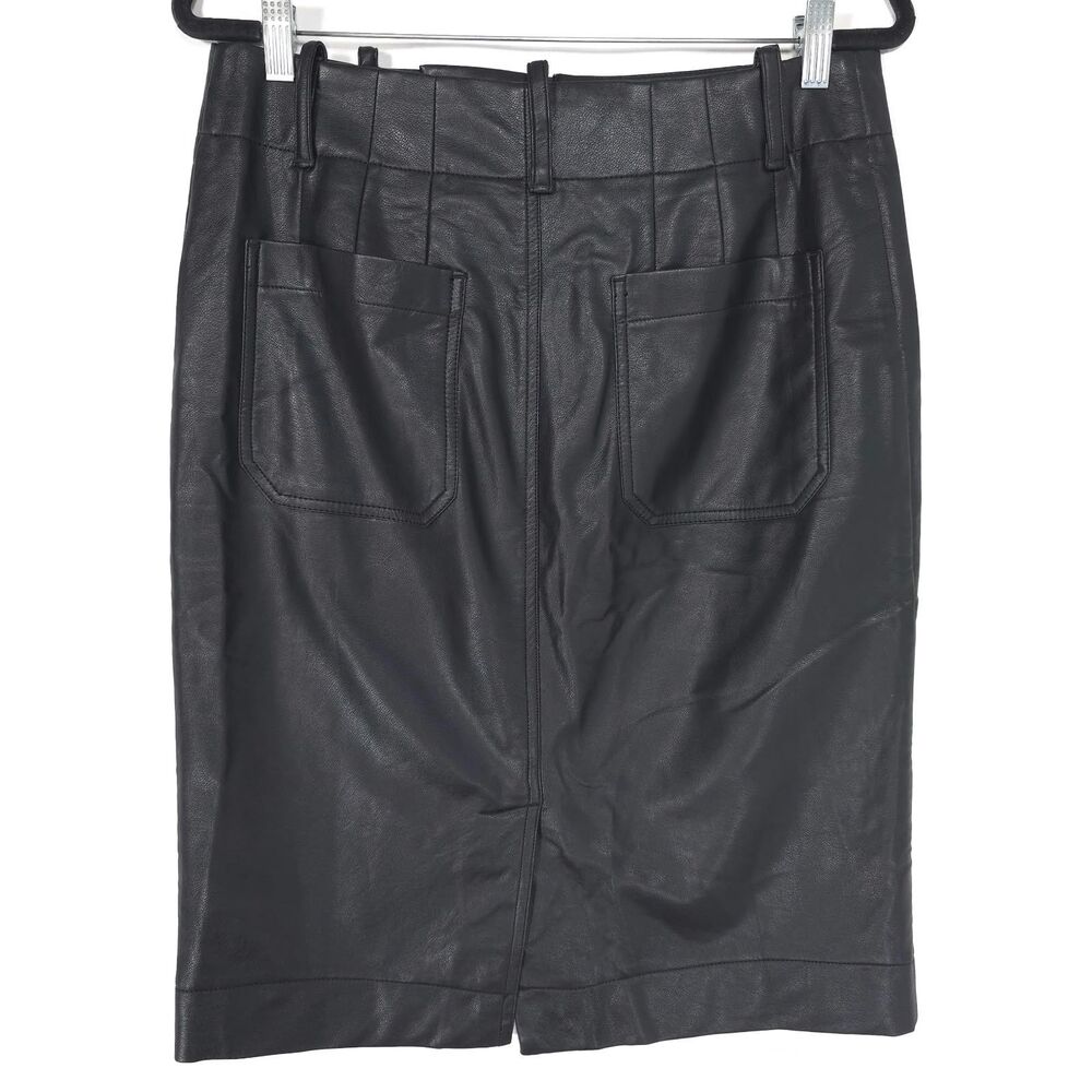 ANTHROPOLOGIE MAEVE Women's Colette Straight Pencil Skirt MEDIUM Faux Leather - Picture 7 of 16